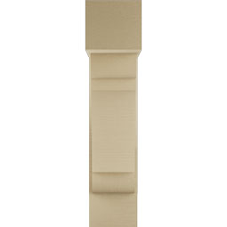 Ekena Millwork - BKTUR0756X22X34OLY05RCPR - Timberthane Faux Wood Olympic Style Bracket w/ Offset Brace, Block Ends, 7 1/2"W x 22"D x 34"H, Primed Tan