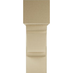 Ekena Millwork - BKTUR0756X24X24OLY05RCPR - Timberthane Faux Wood Olympic Style Bracket w/ Offset Brace, Block Ends, 7 1/2"W x 24"D x 24"H, Primed Tan