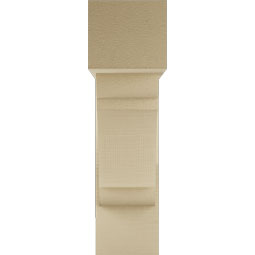 Ekena Millwork - BKTUR0756X24X28OLY05RCPR - Timberthane Faux Wood Olympic Style Bracket w/ Offset Brace, Block Ends, 7 1/2"W x 24"D x 28"H, Primed Tan