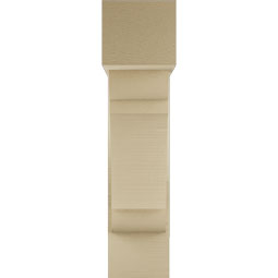 Ekena Millwork - BKTUR0756X24X32OLY05RCPR - Timberthane Faux Wood Olympic Style Bracket w/ Offset Brace, Block Ends, 7 1/2"W x 24"D x 32"H, Primed Tan