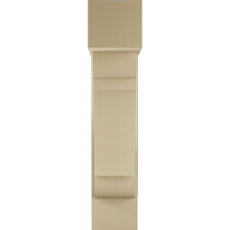 Ekena Millwork - BKTUR0756X24X36OLY05RCPR - Timberthane Faux Wood Olympic Style Bracket w/ Offset Brace, Block Ends, 7 1/2"W x 24"D x 36"H, Primed Tan