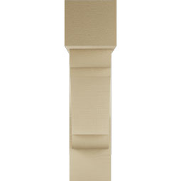 Ekena Millwork - BKTUR0756X26X30OLY05RCPR - Timberthane Faux Wood Olympic Style Bracket w/ Offset Brace, Block Ends, 7 1/2"W x 26"D x 30"H, Primed Tan