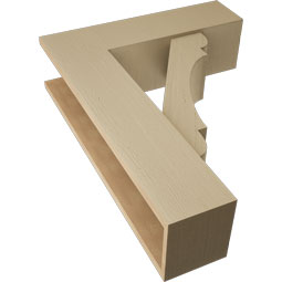 Ekena Millwork - BKTUR0756X26X34OLY05RCPR - Timberthane Faux Wood Olympic Style Bracket w/ Offset Brace, Block Ends, 7 1/2"W x 26"D x 34"H, Primed Tan