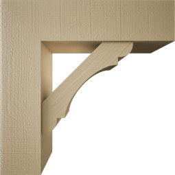 Ekena Millwork - BKTUR0756X28X28OLY05RCPR - Timberthane Faux Wood Olympic Style Bracket w/ Offset Brace, Block Ends, 7 1/2"W x 28"D x 28"H, Primed Tan