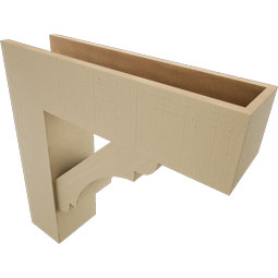 Ekena Millwork - BKTUR0756X28X28OLY05RCPR - Timberthane Faux Wood Olympic Style Bracket w/ Offset Brace, Block Ends, 7 1/2"W x 28"D x 28"H, Primed Tan