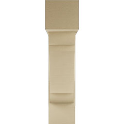 Ekena Millwork - BKTUR0756X28X32OLY05RCPR - Timberthane Faux Wood Olympic Style Bracket w/ Offset Brace, Block Ends, 7 1/2"W x 28"D x 32"H, Primed Tan