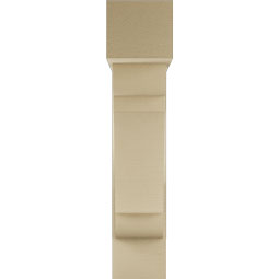 Ekena Millwork - BKTUR0756X28X36OLY05RCPR - Timberthane Faux Wood Olympic Style Bracket w/ Offset Brace, Block Ends, 7 1/2"W x 28"D x 36"H, Primed Tan