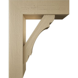 Ekena Millwork - BKTUR0756X28X36OLY05RCPR - Timberthane Faux Wood Olympic Style Bracket w/ Offset Brace, Block Ends, 7 1/2"W x 28"D x 36"H, Primed Tan