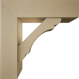Ekena Millwork - BKTUR0756X30X30OLY05RCPR - Timberthane Faux Wood Olympic Style Bracket w/ Offset Brace, Block Ends, 7 1/2"W x 30"D x 30"H, Primed Tan