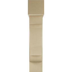 Ekena Millwork - BKTUR0756X30X38OLY05RCPR - Timberthane Faux Wood Olympic Style Bracket w/ Offset Brace, Block Ends, 7 1/2"W x 30"D x 38"H, Primed Tan