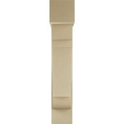 Ekena Millwork - BKTUR0756X30X42OLY05RCPR - Timberthane Faux Wood Olympic Style Bracket w/ Offset Brace, Block Ends, 7 1/2"W x 30"D x 42"H, Primed Tan