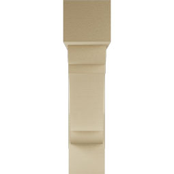 Ekena Millwork - BKTUR0756X32X32OLY05RCPR - Timberthane Faux Wood Olympic Style Bracket w/ Offset Brace, Block Ends, 7 1/2"W x 32"D x 32"H, Primed Tan