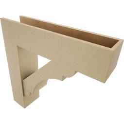 Ekena Millwork - BKTUR0756X32X32OLY05RCPR - Timberthane Faux Wood Olympic Style Bracket w/ Offset Brace, Block Ends, 7 1/2"W x 32"D x 32"H, Primed Tan