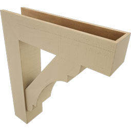 Ekena Millwork - BKTUR0756X32X38OLY05RCPR - Timberthane Faux Wood Olympic Style Bracket w/ Offset Brace, Block Ends, 7 1/2"W x 32"D x 38"H, Primed Tan