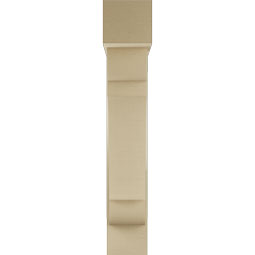 Ekena Millwork - BKTUR0756X32X44OLY05RCPR - Timberthane Faux Wood Olympic Style Bracket w/ Offset Brace, Block Ends, 7 1/2"W x 32"D x 44"H, Primed Tan