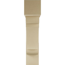 Ekena Millwork - BKTUR0756X34X34OLY05RCPR - Timberthane Faux Wood Olympic Style Bracket w/ Offset Brace, Block Ends, 7 1/2"W x 34"D x 34"H, Primed Tan