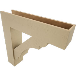Ekena Millwork - BKTUR0756X34X34OLY05RCPR - Timberthane Faux Wood Olympic Style Bracket w/ Offset Brace, Block Ends, 7 1/2"W x 34"D x 34"H, Primed Tan