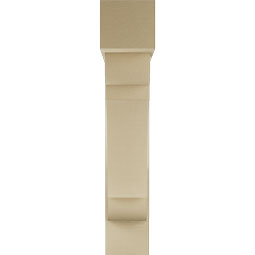 Ekena Millwork - BKTUR0756X34X40OLY05RCPR - Timberthane Faux Wood Olympic Style Bracket w/ Offset Brace, Block Ends, 7 1/2"W x 34"D x 40"H, Primed Tan