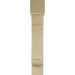 Ekena Millwork - BKTUR0756X36X44OLY05RCPR - Timberthane Faux Wood Olympic Style Bracket w/ Offset Brace, Block Ends, 7 1/2"W x 36"D x 44"H, Primed Tan