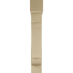 Ekena Millwork - BKTUR0756X36X48OLY05RCPR - Timberthane Faux Wood Olympic Style Bracket w/ Offset Brace, Block Ends, 7 1/2"W x 36"D x 48"H, Primed Tan