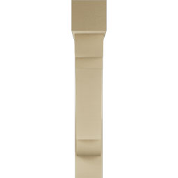 Ekena Millwork - BKTUR0756X38X44OLY05RCPR - Timberthane Faux Wood Olympic Style Bracket w/ Offset Brace, Block Ends, 7 1/2"W x 38"D x 44"H, Primed Tan