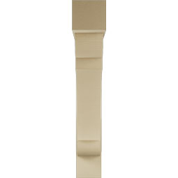 Ekena Millwork - BKTUR0756X46X46OLY05RCPR - Timberthane Faux Wood Olympic Style Bracket w/ Offset Brace, Block Ends, 7 1/2"W x 46"D x 46"H, Primed Tan