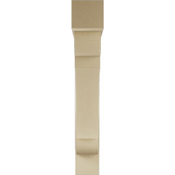 Ekena Millwork - BKTUR0756X48X48OLY05RCPR - Timberthane Faux Wood Olympic Style Bracket w/ Offset Brace, Block Ends, 7 1/2"W x 48"D x 48"H, Primed Tan