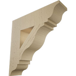 Ekena Millwork - BKTUR035X14X14FST01RCPR - Timberthane Faux Wood Funston Style Bracket, Traditional Ends, 3 1/2"W x 14"D x 14"H, Primed Tan