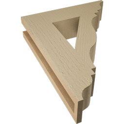 Ekena Millwork - BKTUR035X14X18FST01RCPR - Timberthane Faux Wood Funston Style Bracket, Traditional Ends, 3 1/2"W x 14"D x 18"H, Primed Tan