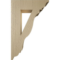 Ekena Millwork - BKTUR035X14X22FST01RCPR - Timberthane Faux Wood Funston Style Bracket, Traditional Ends, 3 1/2"W x 14"D x 22"H, Primed Tan