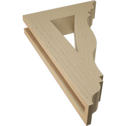 Ekena Millwork - BKTUR035X14X22FST01RCPR - Timberthane Faux Wood Funston Style Bracket, Traditional Ends, 3 1/2"W x 14"D x 22"H, Primed Tan