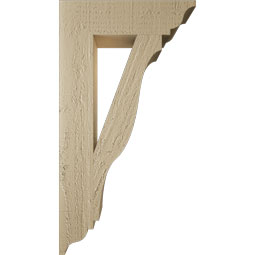 Ekena Millwork - BKTUR035X14X26FST01RCPR - Timberthane Faux Wood Funston Style Bracket, Traditional Ends, 3 1/2"W x 14"D x 26"H, Primed Tan