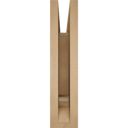 Ekena Millwork - BKTUR035X16X16FST01RCPR - Timberthane Faux Wood Funston Style Bracket, Traditional Ends, 3 1/2"W x 16"D x 16"H, Primed Tan