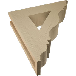 Ekena Millwork - BKTUR035X16X16FST01RCPR - Timberthane Faux Wood Funston Style Bracket, Traditional Ends, 3 1/2"W x 16"D x 16"H, Primed Tan