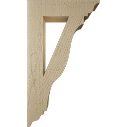 Ekena Millwork - BKTUR035X16X28FST01RCPR - Timberthane Faux Wood Funston Style Bracket, Traditional Ends, 3 1/2"W x 16"D x 28"H, Primed Tan