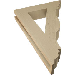 Ekena Millwork - BKTUR035X18X26FST01RCPR - Timberthane Faux Wood Funston Style Bracket, Traditional Ends, 3 1/2"W x 18"D x 26"H, Primed Tan