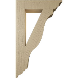 Ekena Millwork - BKTUR035X18X30FST01RCPR - Timberthane Faux Wood Funston Style Bracket, Traditional Ends, 3 1/2"W x 18"D x 30"H, Primed Tan
