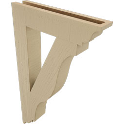 Ekena Millwork - BKTUR035X18X30FST01RCPR - Timberthane Faux Wood Funston Style Bracket, Traditional Ends, 3 1/2"W x 18"D x 30"H, Primed Tan