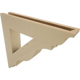 Ekena Millwork - BKTUR035X20X20FST01RCPR - Timberthane Faux Wood Funston Style Bracket, Traditional Ends, 3 1/2"W x 20"D x 20"H, Primed Tan