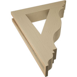 Ekena Millwork - BKTUR035X20X24FST01RCPR - Timberthane Faux Wood Funston Style Bracket, Traditional Ends, 3 1/2"W x 20"D x 24"H, Primed Tan