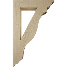 Ekena Millwork - BKTUR035X20X32FST01RCPR - Timberthane Faux Wood Funston Style Bracket, Traditional Ends, 3 1/2"W x 20"D x 32"H, Primed Tan