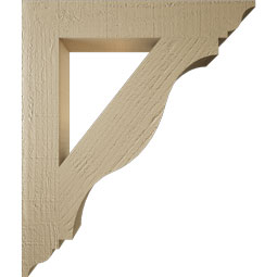Ekena Millwork - BKTUR035X22X26FST01RCPR - Timberthane Faux Wood Funston Style Bracket, Traditional Ends, 3 1/2"W x 22"D x 26"H, Primed Tan