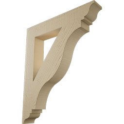 Ekena Millwork - BKTUR035X22X26FST01RCPR - Timberthane Faux Wood Funston Style Bracket, Traditional Ends, 3 1/2"W x 22"D x 26"H, Primed Tan