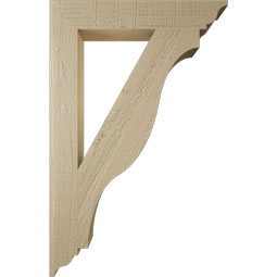 Ekena Millwork - BKTUR035X22X34FST01RCPR - Timberthane Faux Wood Funston Style Bracket, Traditional Ends, 3 1/2"W x 22"D x 34"H, Primed Tan