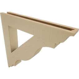 Ekena Millwork - BKTUR035X24X24FST01RCPR - Timberthane Faux Wood Funston Style Bracket, Traditional Ends, 3 1/2"W x 24"D x 24"H, Primed Tan