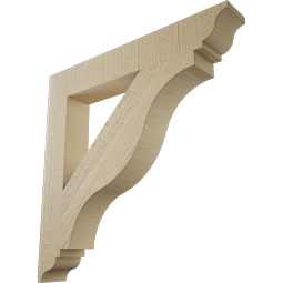 Ekena Millwork - BKTUR035X24X24FST01RCPR - Timberthane Faux Wood Funston Style Bracket, Traditional Ends, 3 1/2"W x 24"D x 24"H, Primed Tan