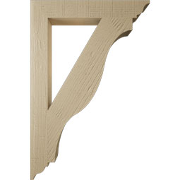 Ekena Millwork - BKTUR035X24X36FST01RCPR - Timberthane Faux Wood Funston Style Bracket, Traditional Ends, 3 1/2"W x 24"D x 36"H, Primed Tan