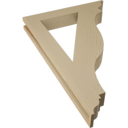 Ekena Millwork - BKTUR035X24X36FST01RCPR - Timberthane Faux Wood Funston Style Bracket, Traditional Ends, 3 1/2"W x 24"D x 36"H, Primed Tan