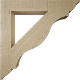 Ekena Millwork - BKTUR035X26X26FST01RCPR - Timberthane Faux Wood Funston Style Bracket, Traditional Ends, 3 1/2"W x 26"D x 26"H, Primed Tan