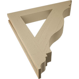 Ekena Millwork - BKTUR035X26X26FST01RCPR - Timberthane Faux Wood Funston Style Bracket, Traditional Ends, 3 1/2"W x 26"D x 26"H, Primed Tan